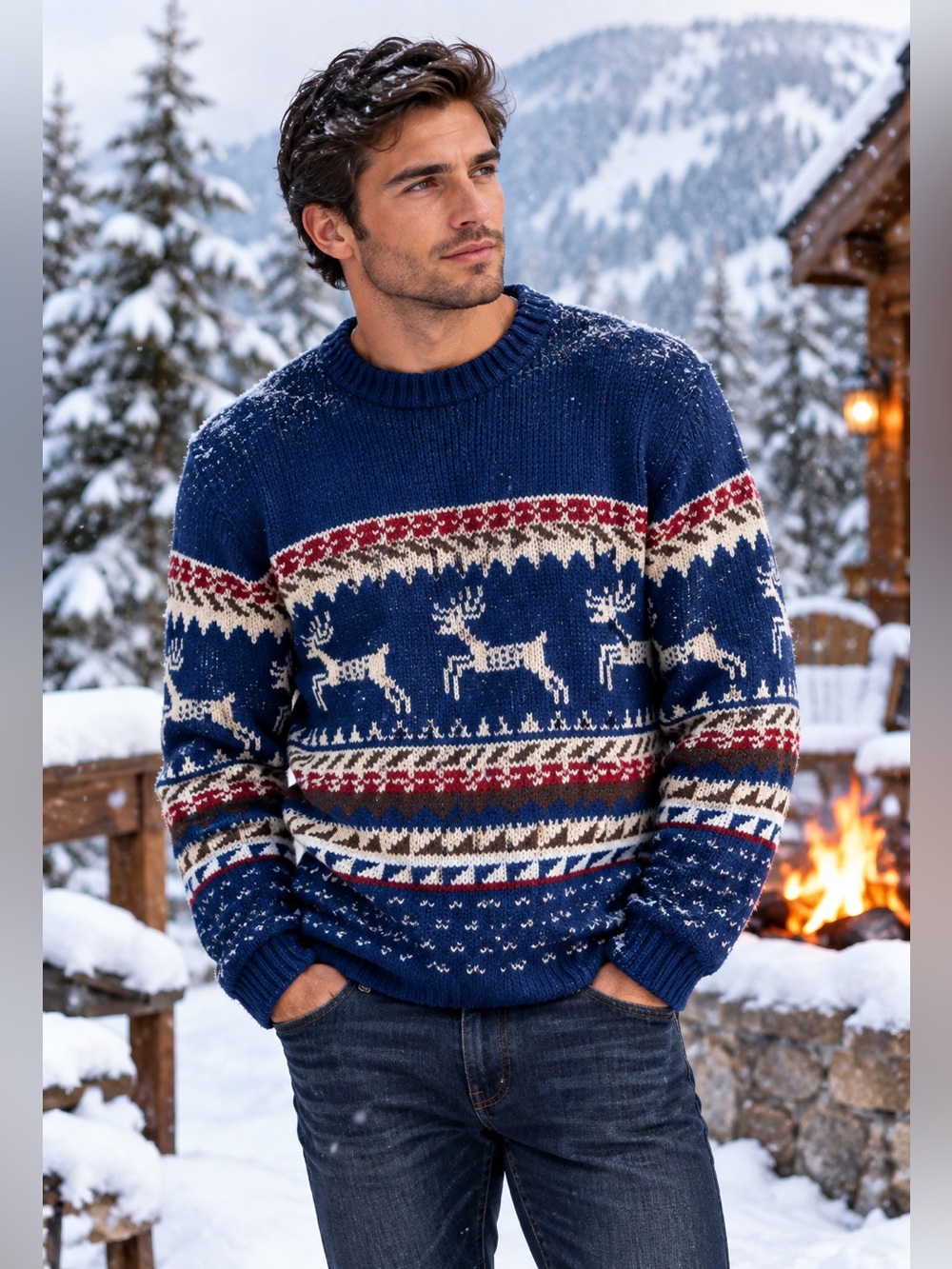 Vintage Carle Place Fair Isle Knit Sweater